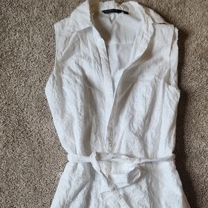 George White Sleeveless Dress